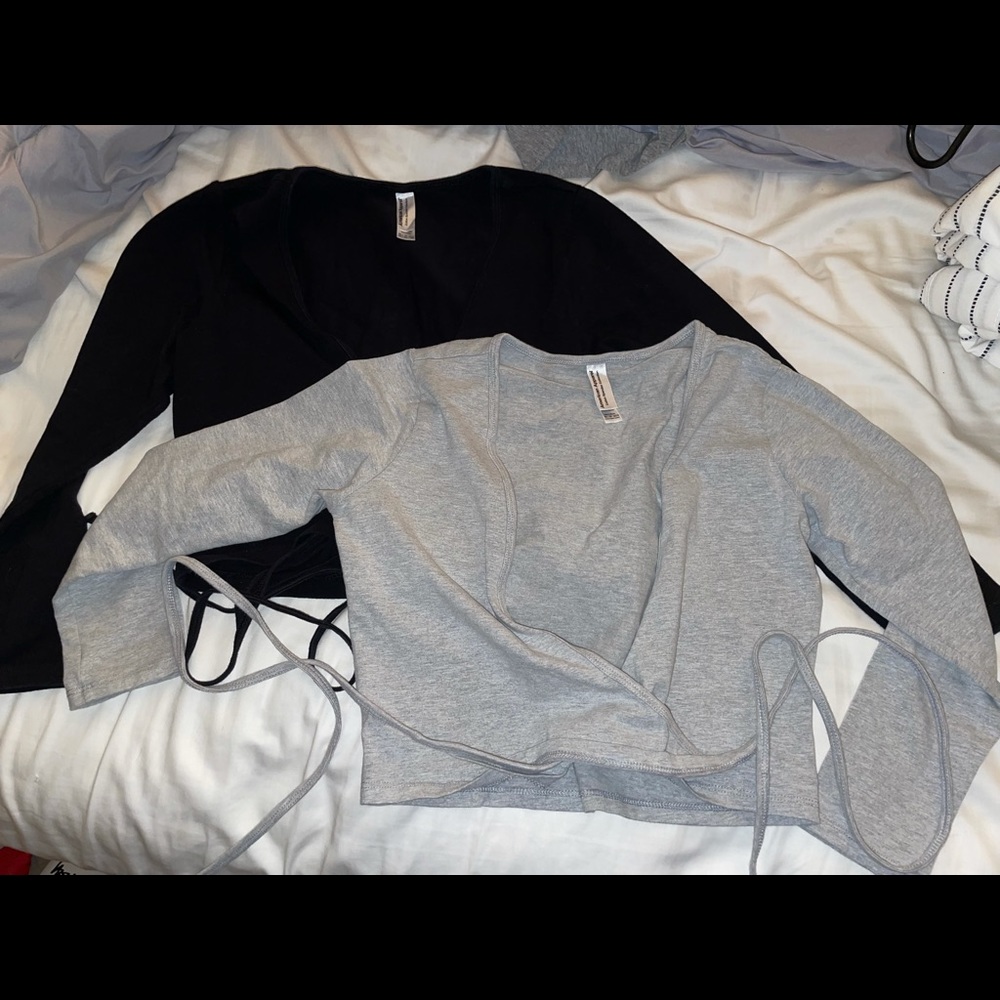 American apparel wrap crop top. 3/4  sleeve
